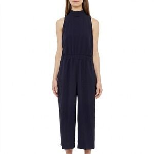 Ted Baker | Gwendie High Neck Culotte Jumpsuit Dark Blue Wide Leg‎ Size 3 / US 8